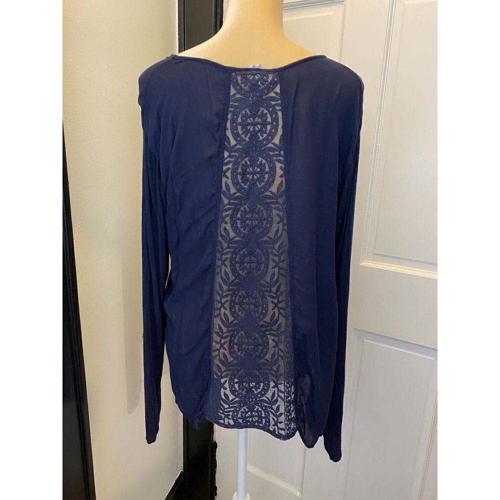 Whimsigoth Bethany Mota Aeropostale Rayon Lace Shirt Long Sleeve Tunic Large